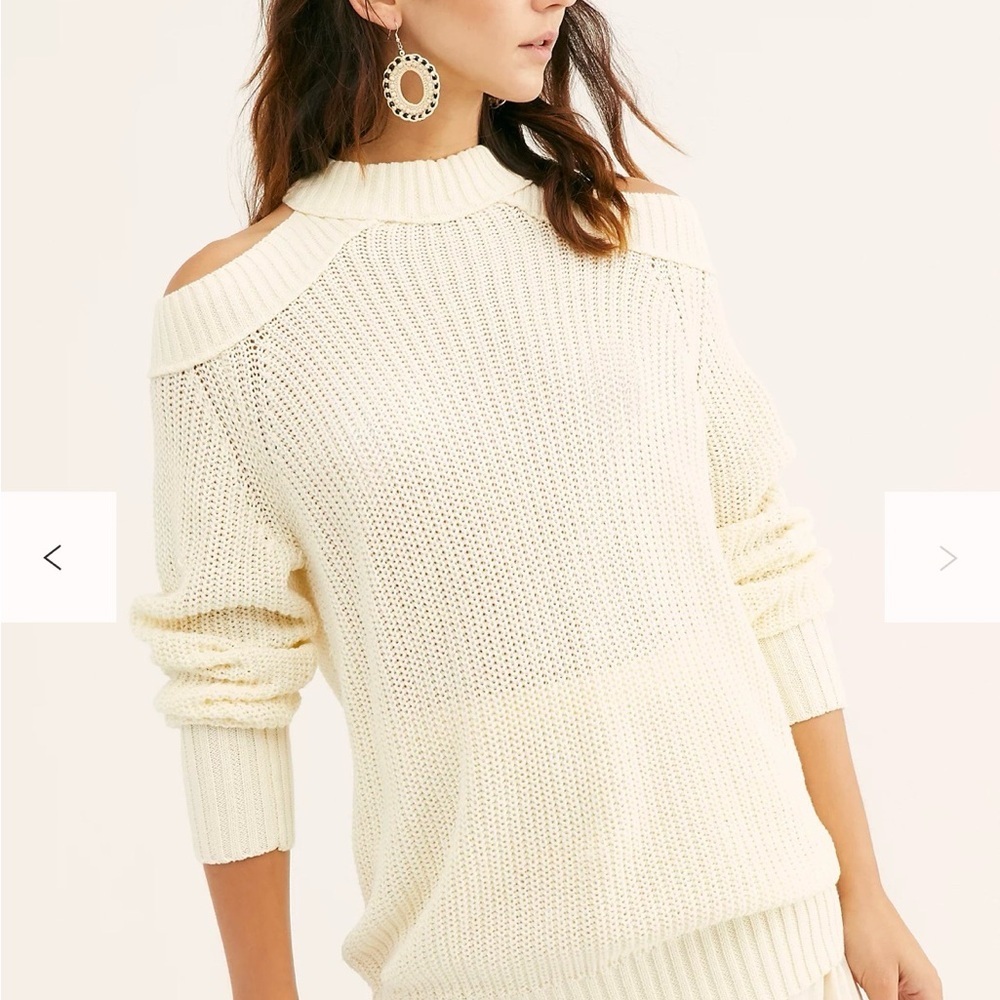 Free People Off-the-Shoulder Cream Sweater
